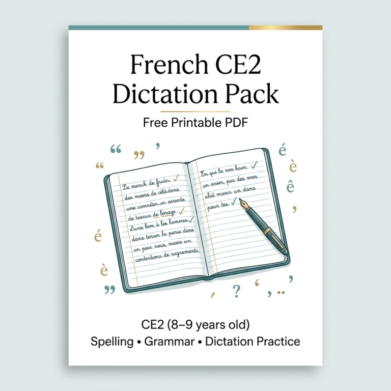 Free French CE2 Dictation Pack