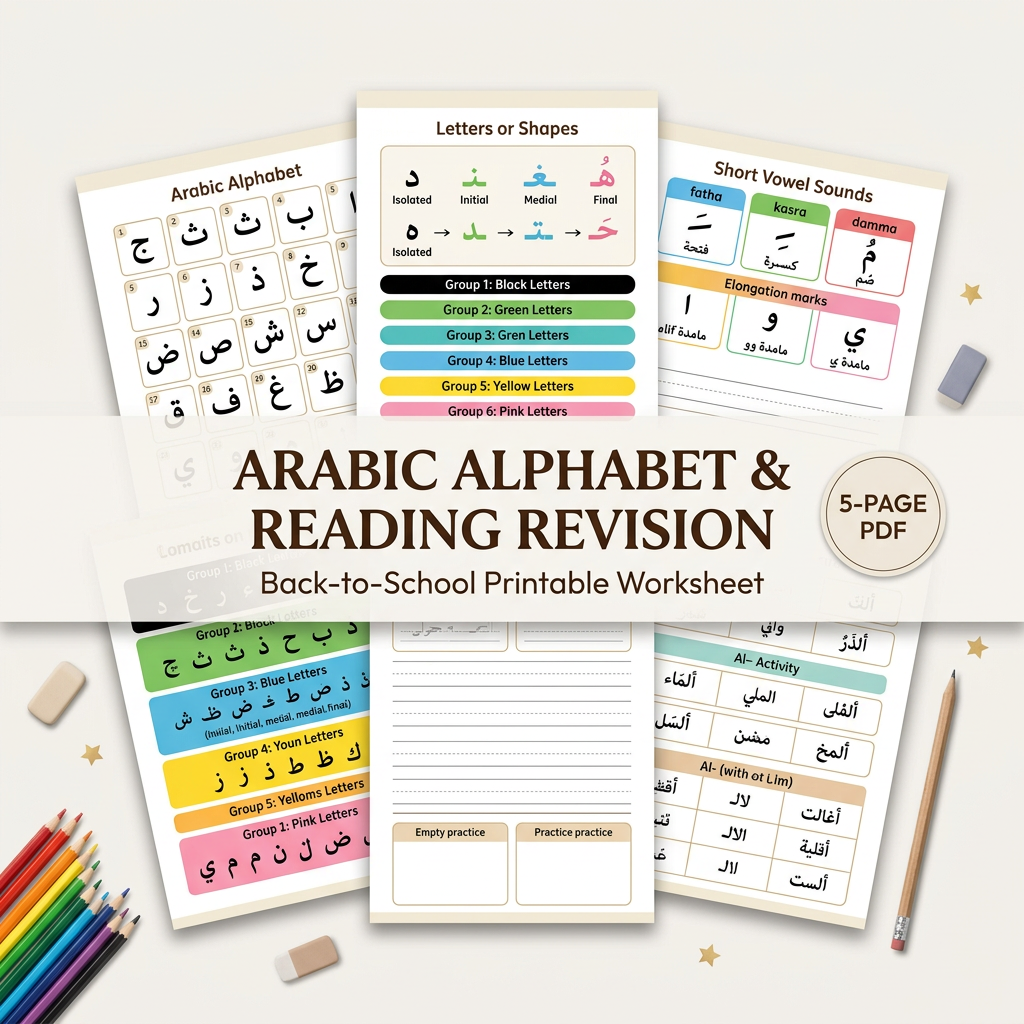 Arabic Alphabet Revision for kids