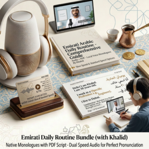 Emirati Arabic Listening Practice: A Day in the Life of Khalid (Audio & Script)