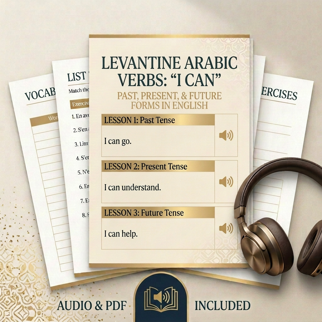 Levantine Arabic "CAN" Verb Masterclass: Auditory Comprehension Guide (Audio + PDF Bundle)